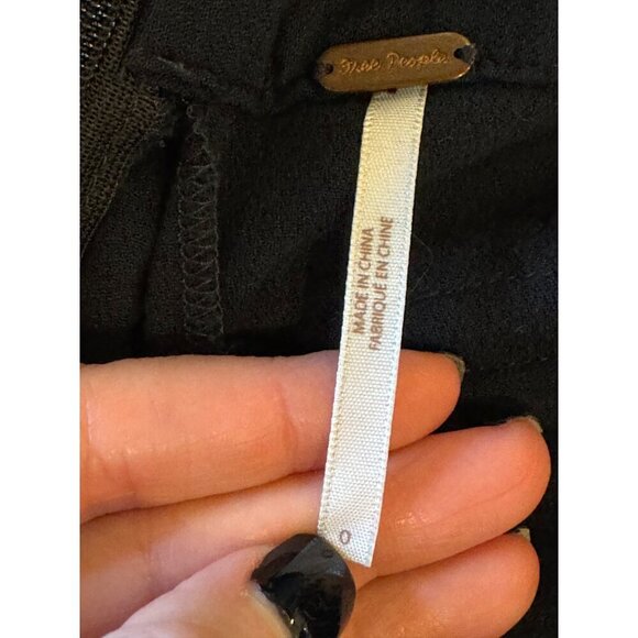 Free People Pants Womens 0 Black Rayon Satin Stripe Wide Leg High Rise - Picture 8 of 10